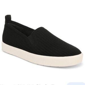 Vince. Black Blair Women’s 7M 37 Knit Platform Slip On Sneakers Canvas Loafer